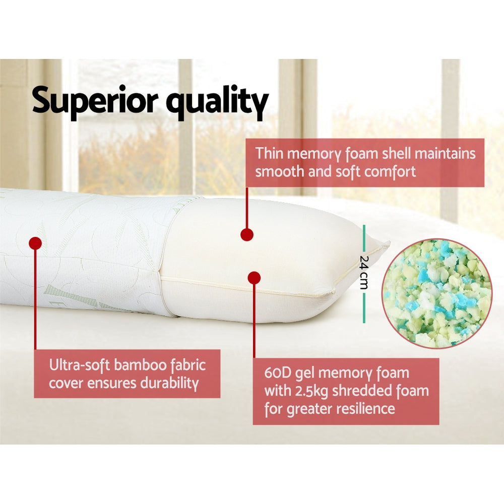 Giselle Bedding Full Length Body Pillow – Memory Foam Support for Side Sleepers & Pregnancy