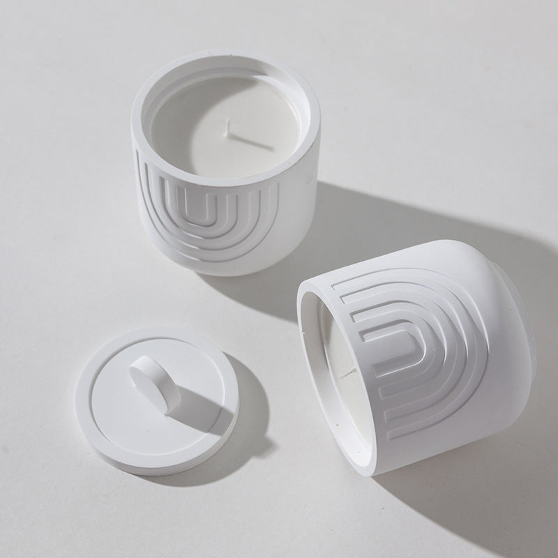 U-Shaped Scented Candle – Hand-Poured Soy Wax in Stylish Ceramic Cup with Lid – Available in 6 Scents